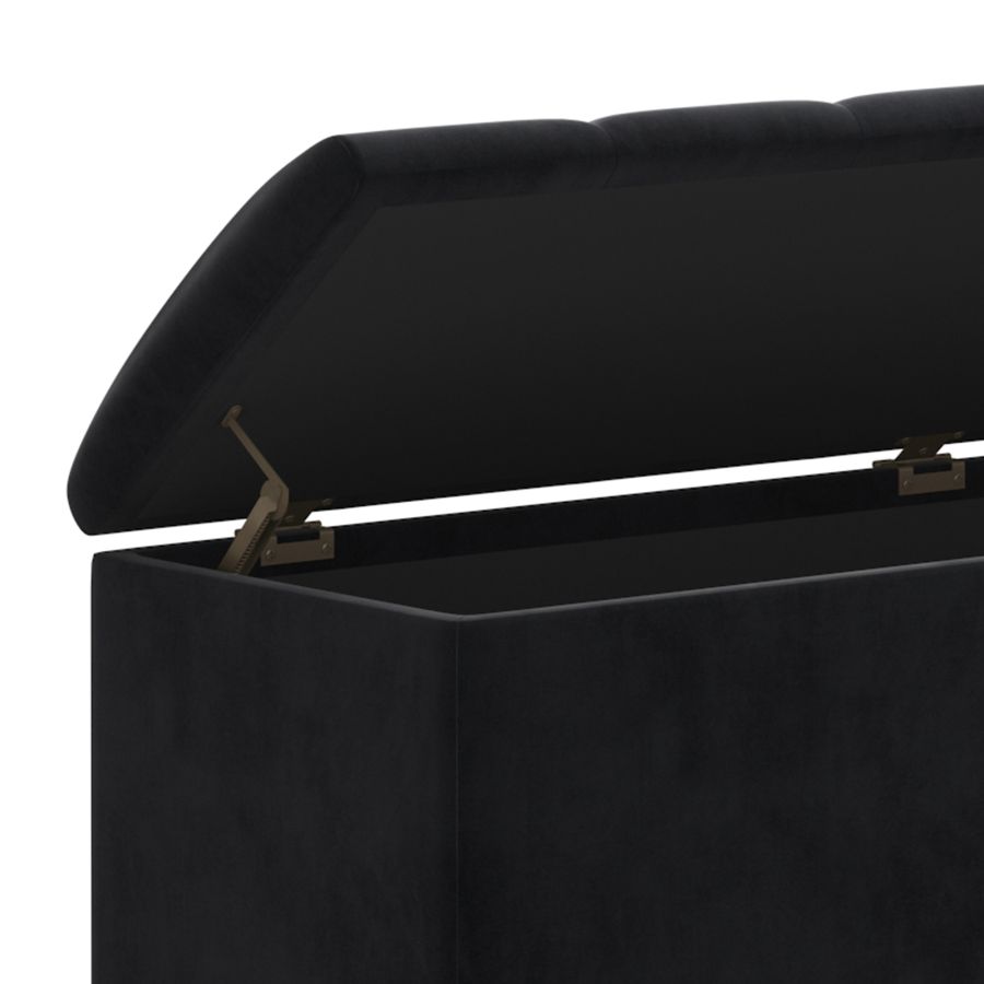 Pouf de rangement Esna en noir