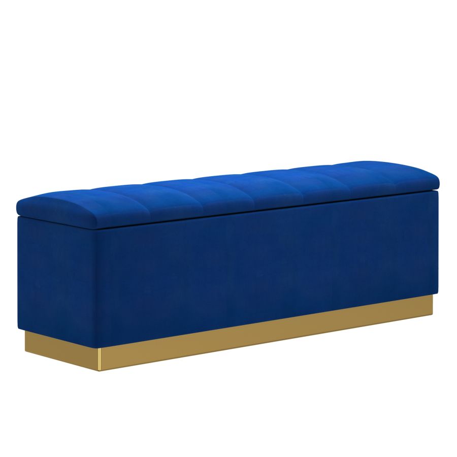 Pouf de rangement Esna en bleu