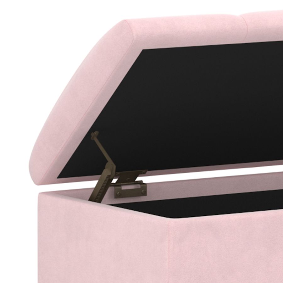 Pouf de rangement Esna en rose poudré