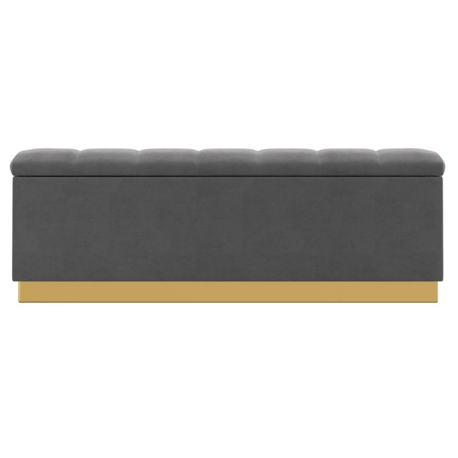 Pouf de rangement Esna en gris 