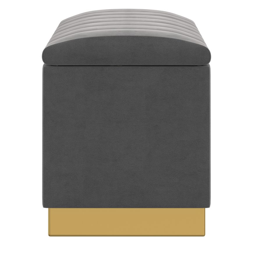 Pouf de rangement Esna en gris 