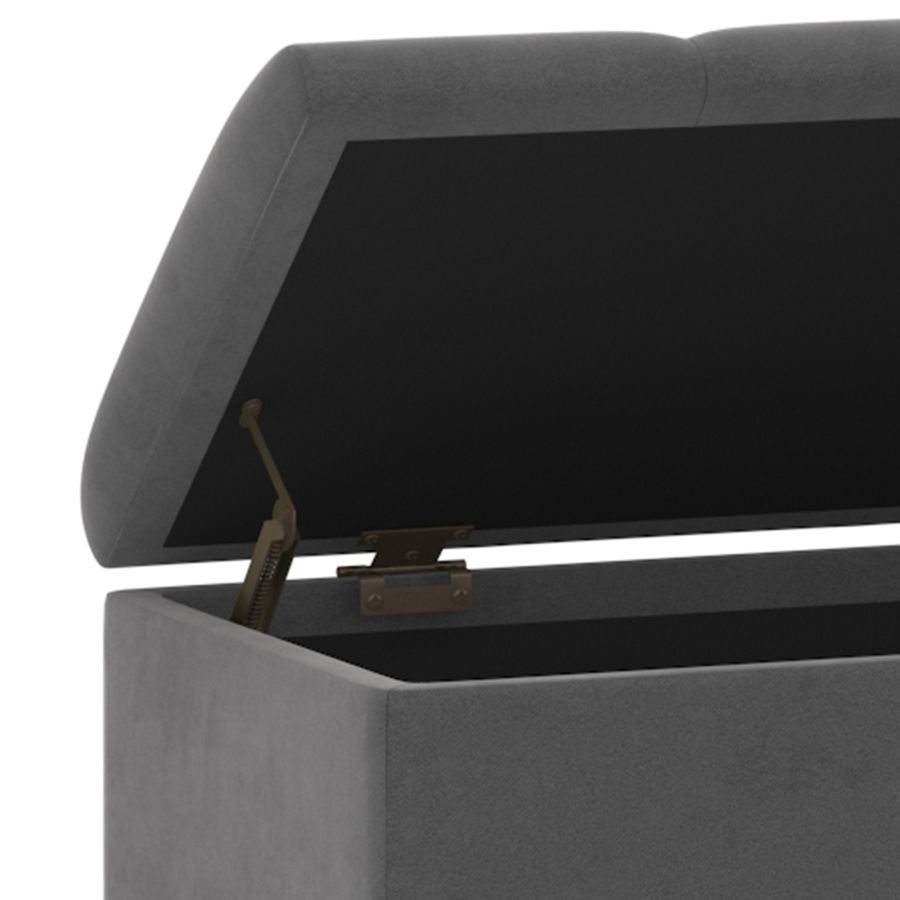 Pouf de rangement Esna en gris 