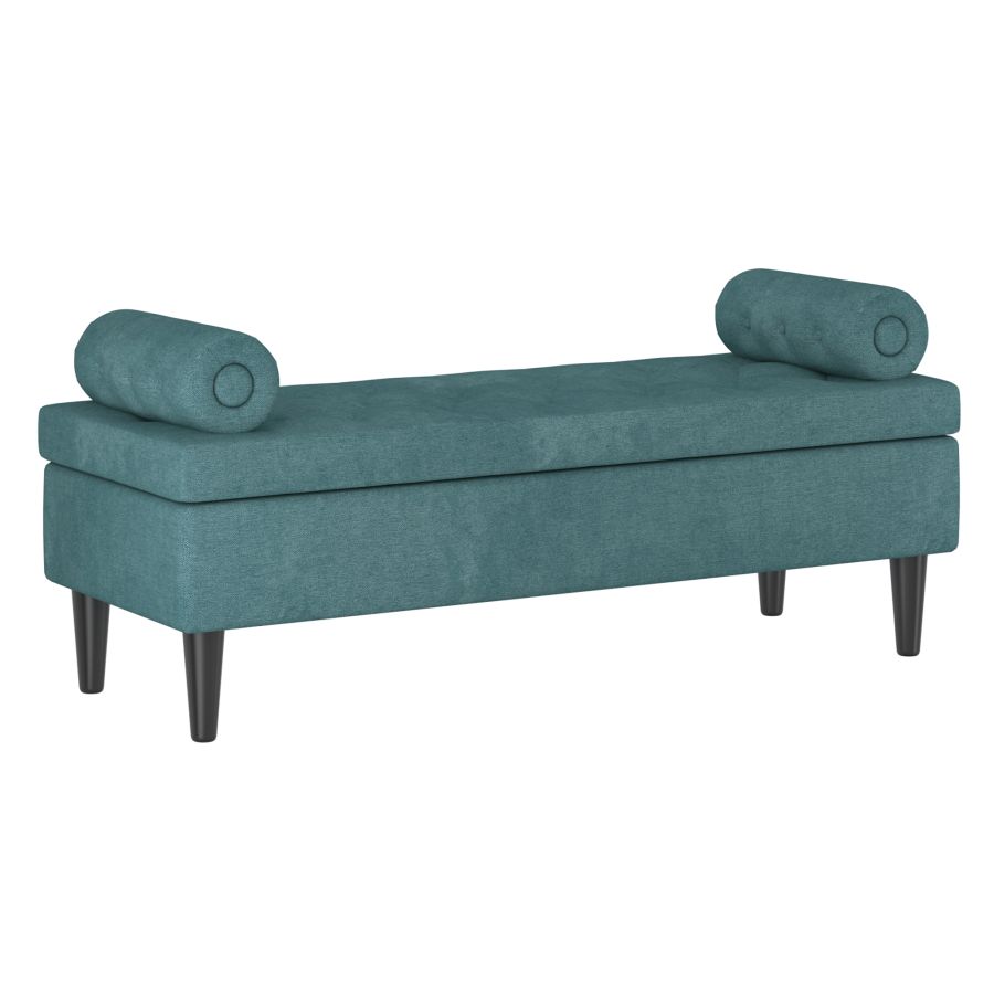 Pouf de rangement Adith en Aqua 