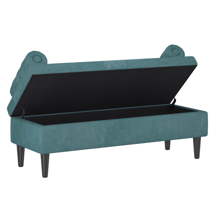 Pouf de rangement Adith en Aqua 