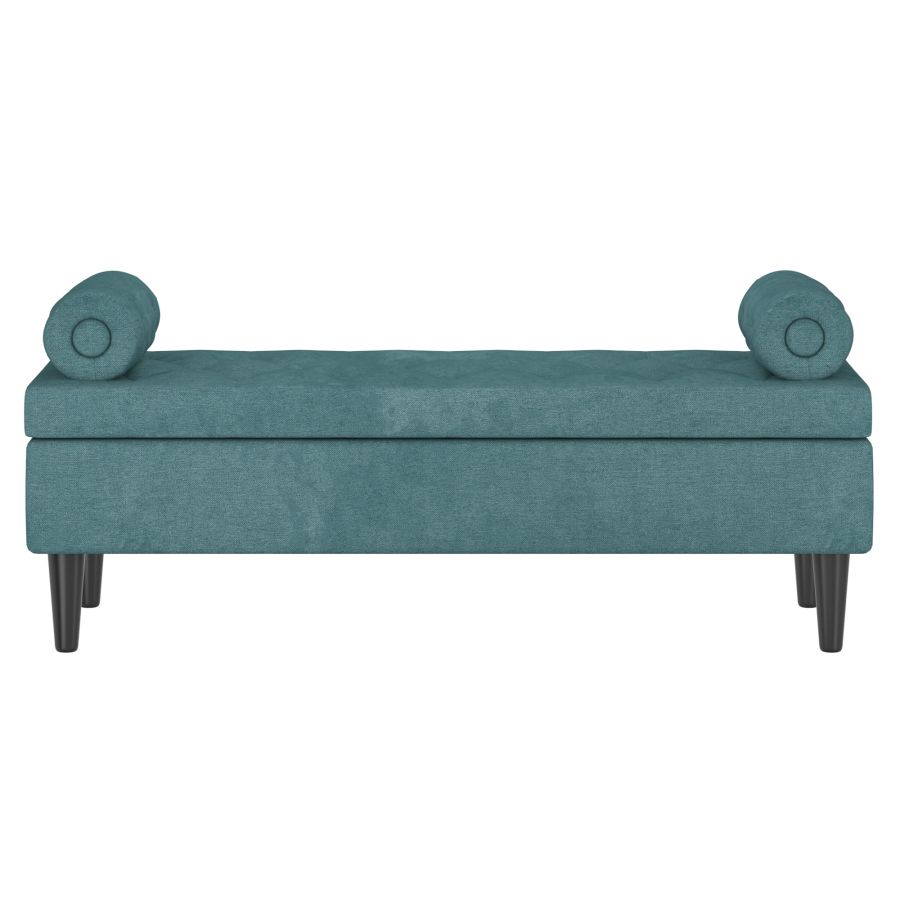 Pouf de rangement Adith en Aqua 