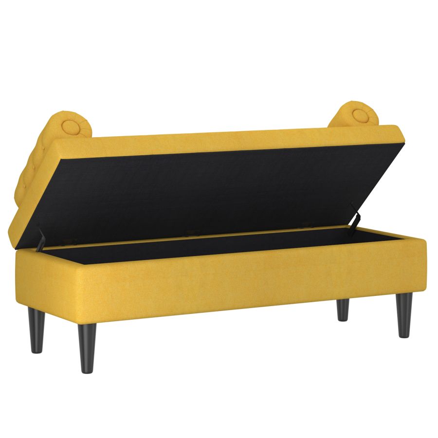 Pouf de rangement Adith moutarde