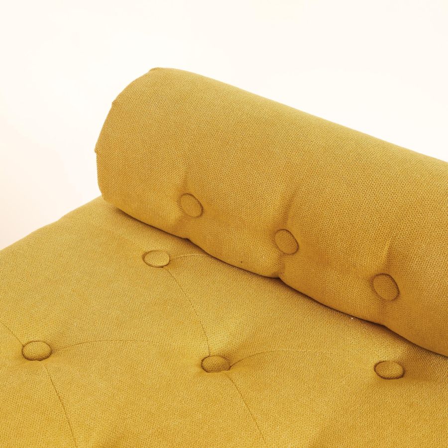Pouf de rangement Adith moutarde