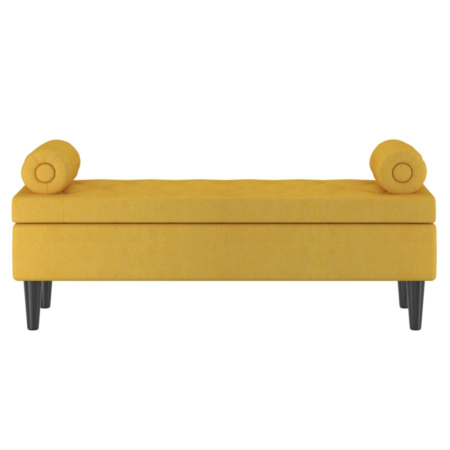 Pouf de rangement Adith moutarde