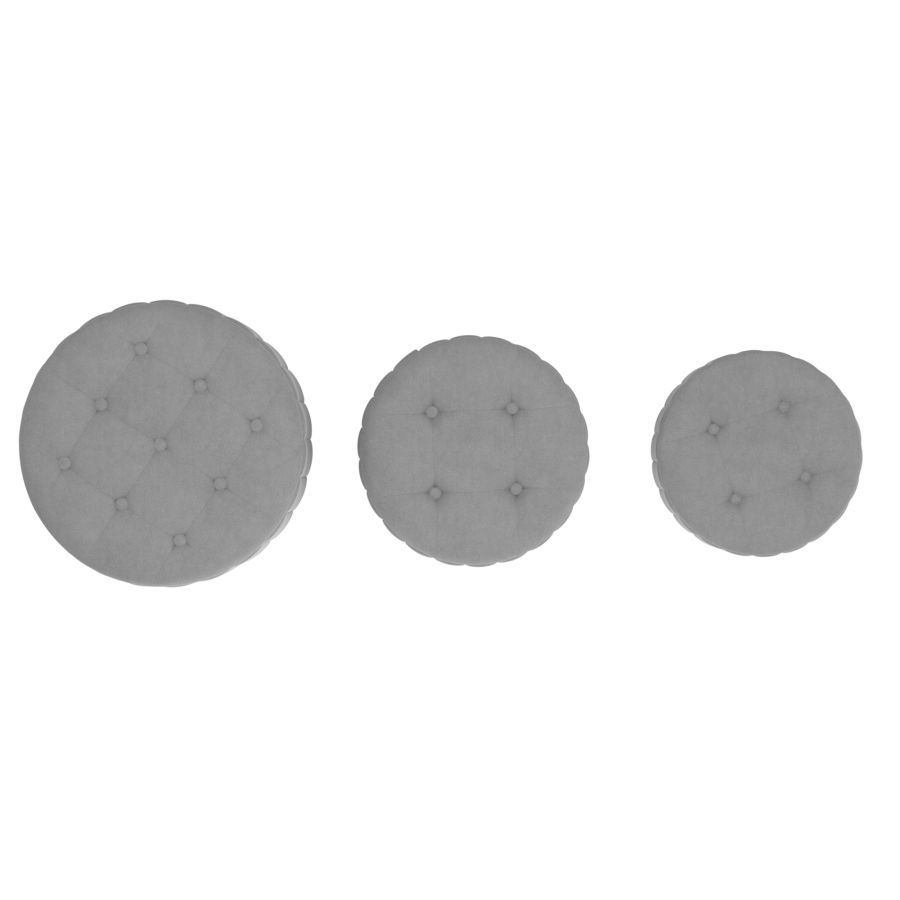 Ensemble de 3 poufs de rangement Tobi en gris et noir