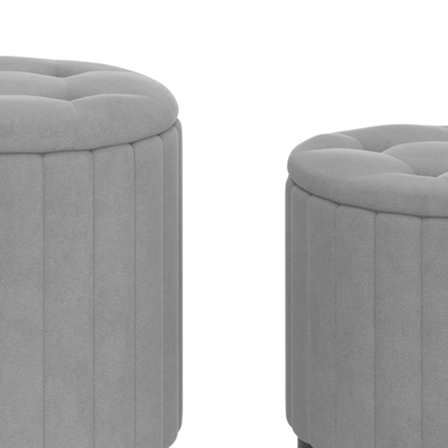 Ensemble de 3 poufs de rangement Tobi en gris et noir