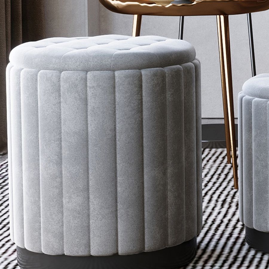 Ensemble de 3 poufs de rangement Tobi en gris et noir
