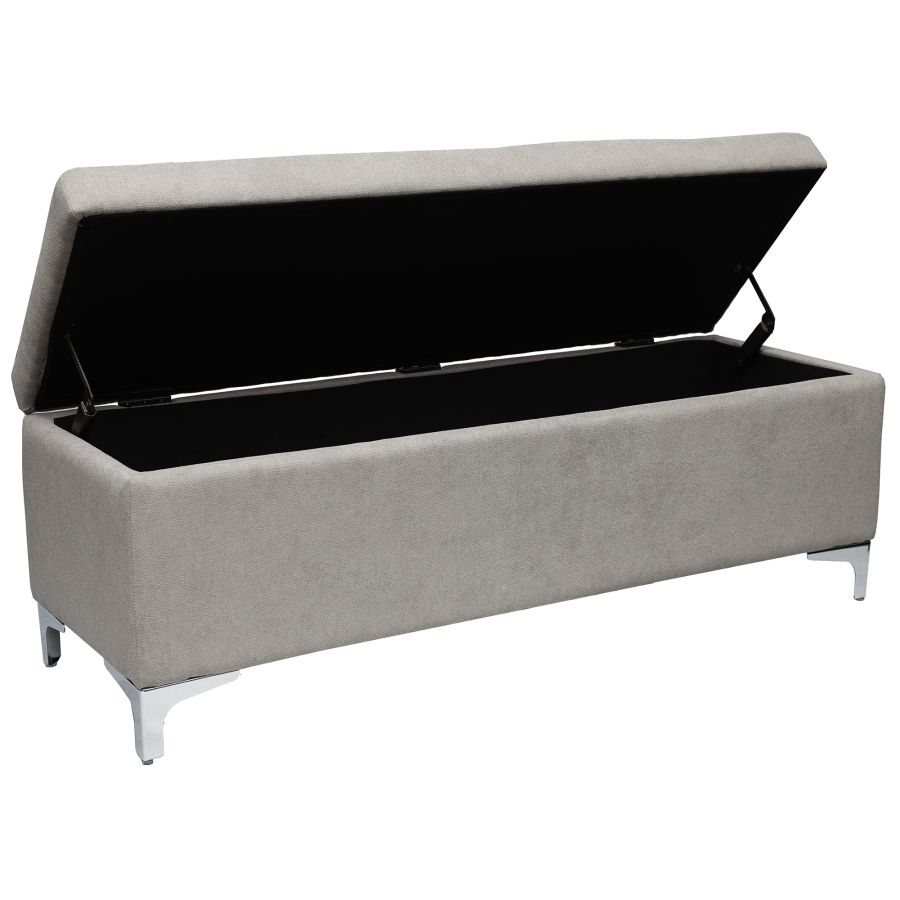 Pouf de rangement Ethel en gris