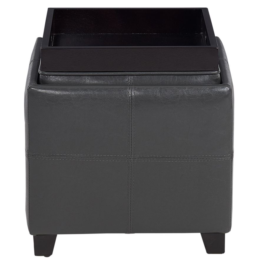 Pouf de rangement carré Anton II en gris