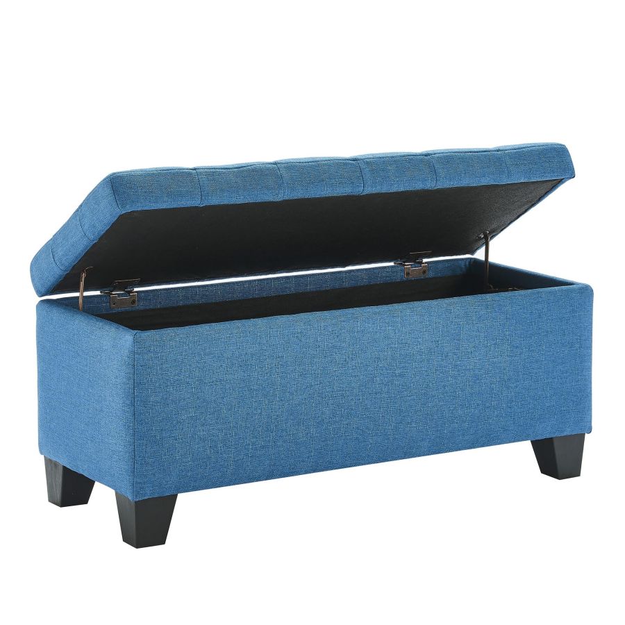 Pouf de rangement rectangulaire Lila en bleu