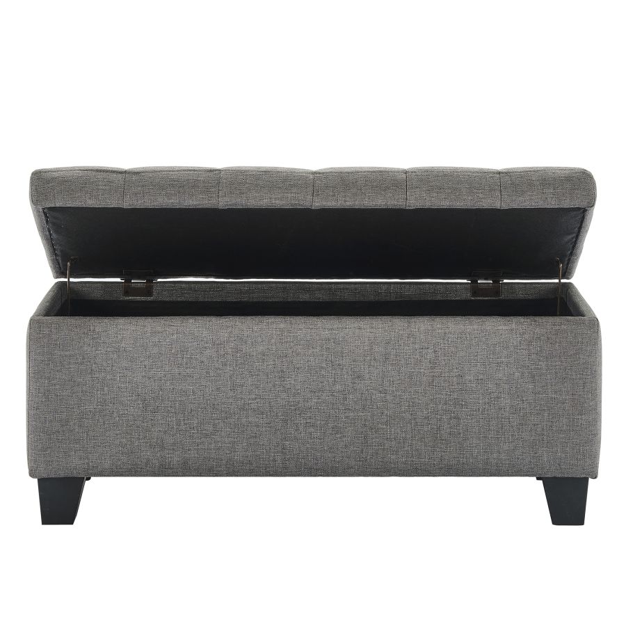 Pouf de rangement rectangulaire Lila en gris