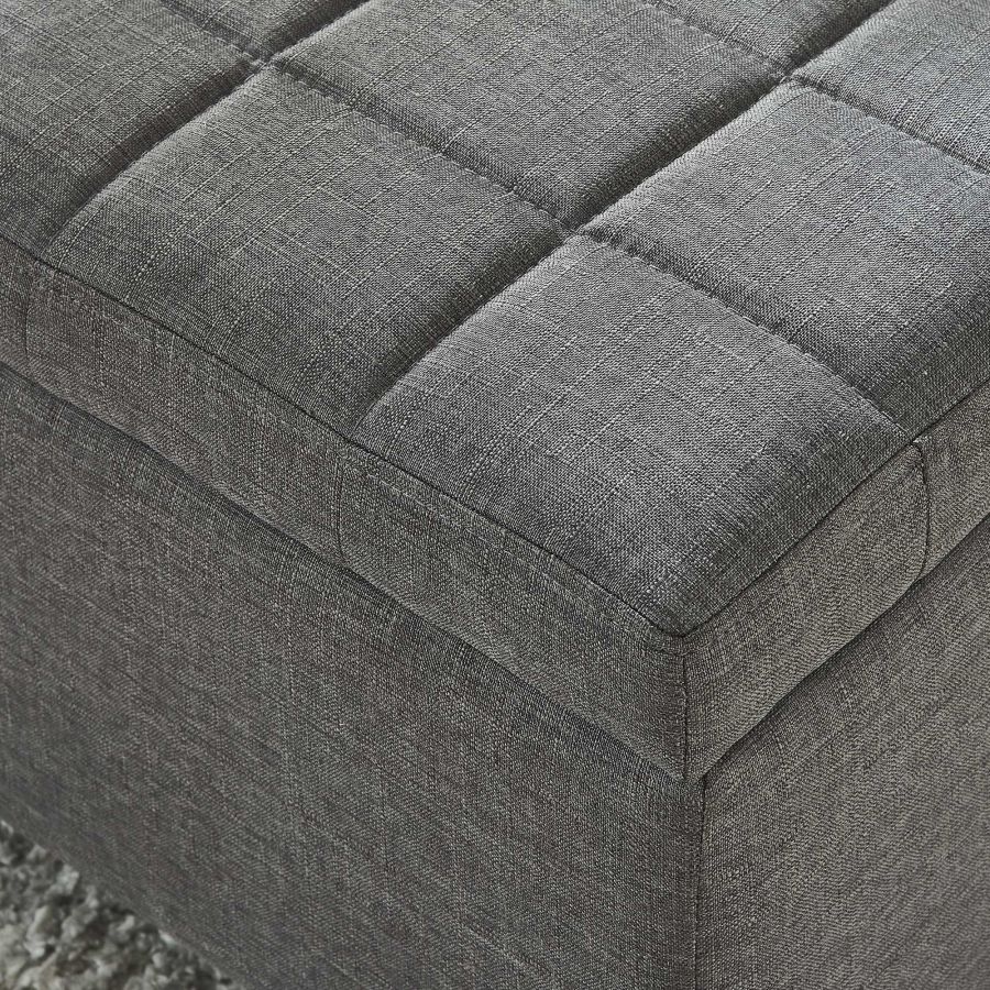 Pouf de rangement rectangulaire Lila en gris