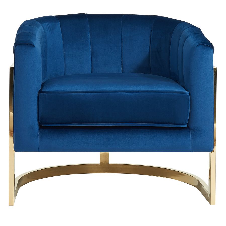 Chaise d'appoint Tarra en bleu/or