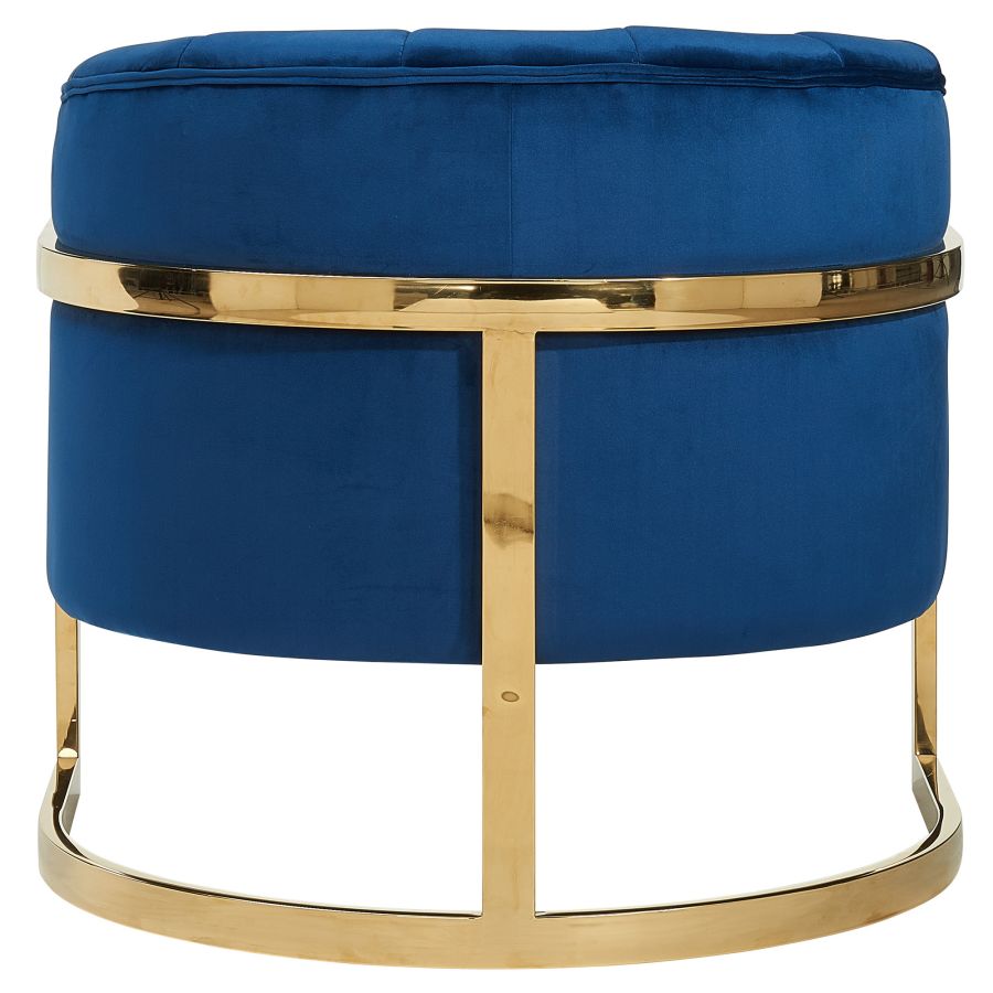 Chaise d'appoint Tarra en bleu/or