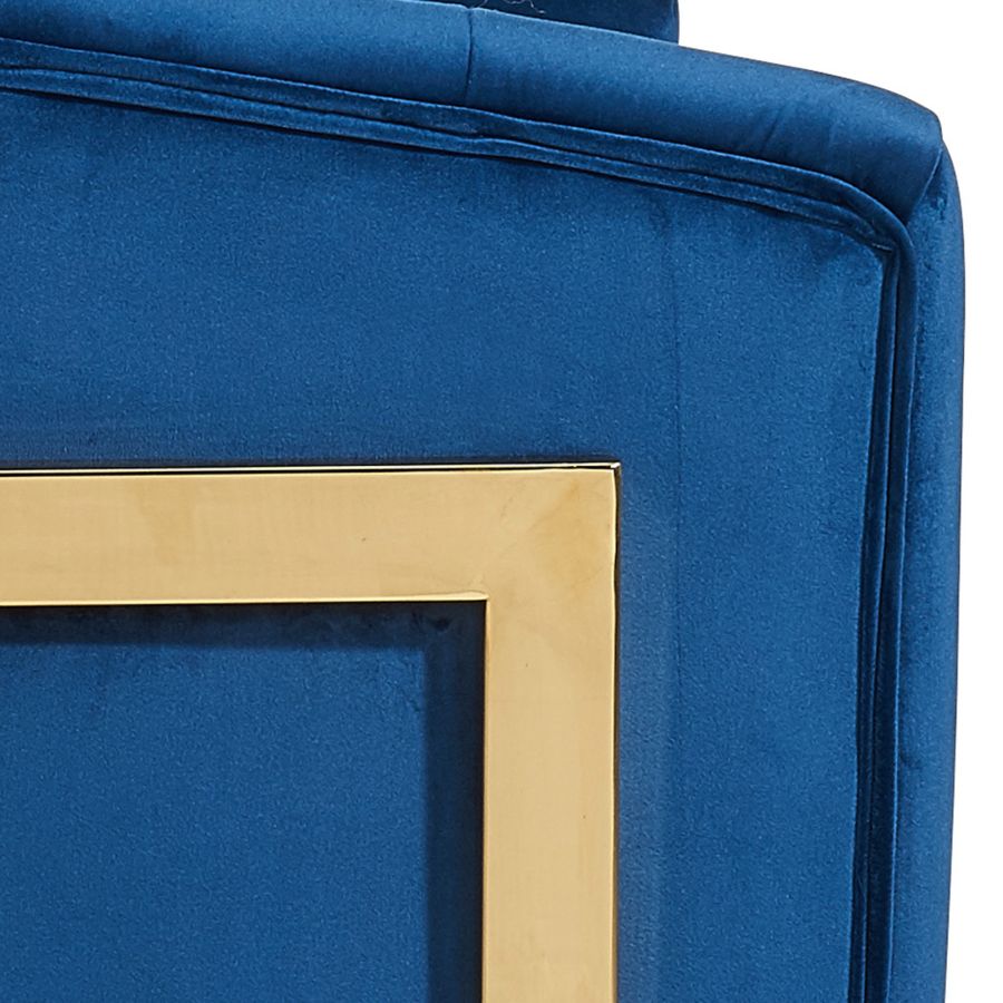 Chaise d'appoint Tarra en bleu/or