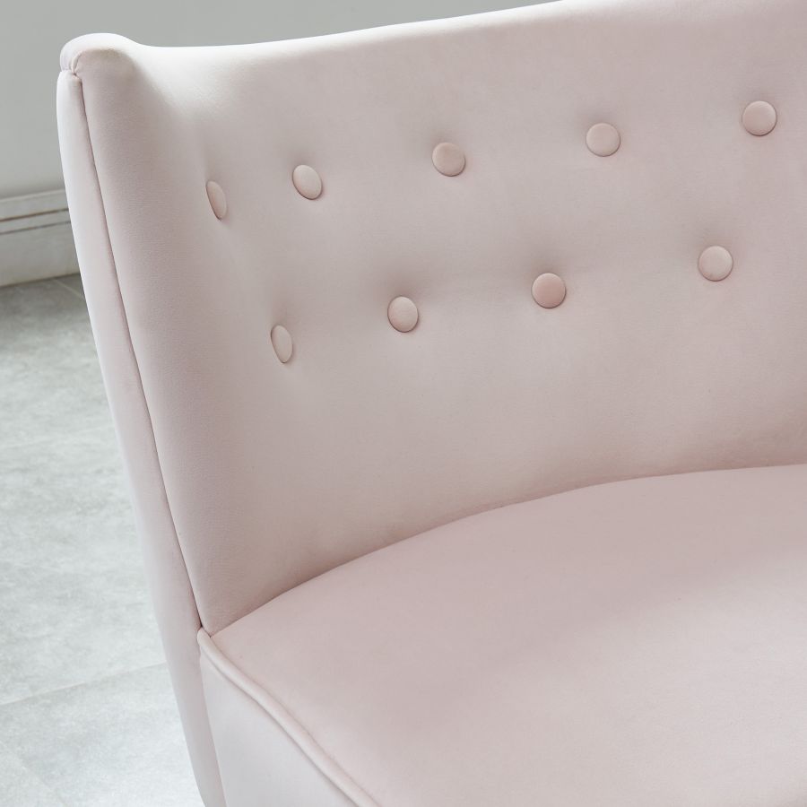 Chaise d'appoint Elle en rose poudré