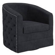 Chaise d'appoint pivotante Velci en noir