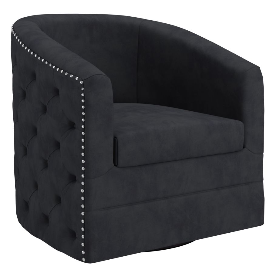 Chaise d'appoint pivotante Velci en noir
