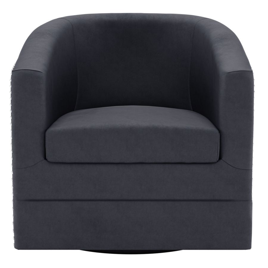 Chaise d'appoint pivotante Velci en noir