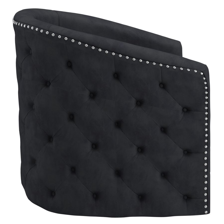 Chaise d'appoint pivotante Velci en noir