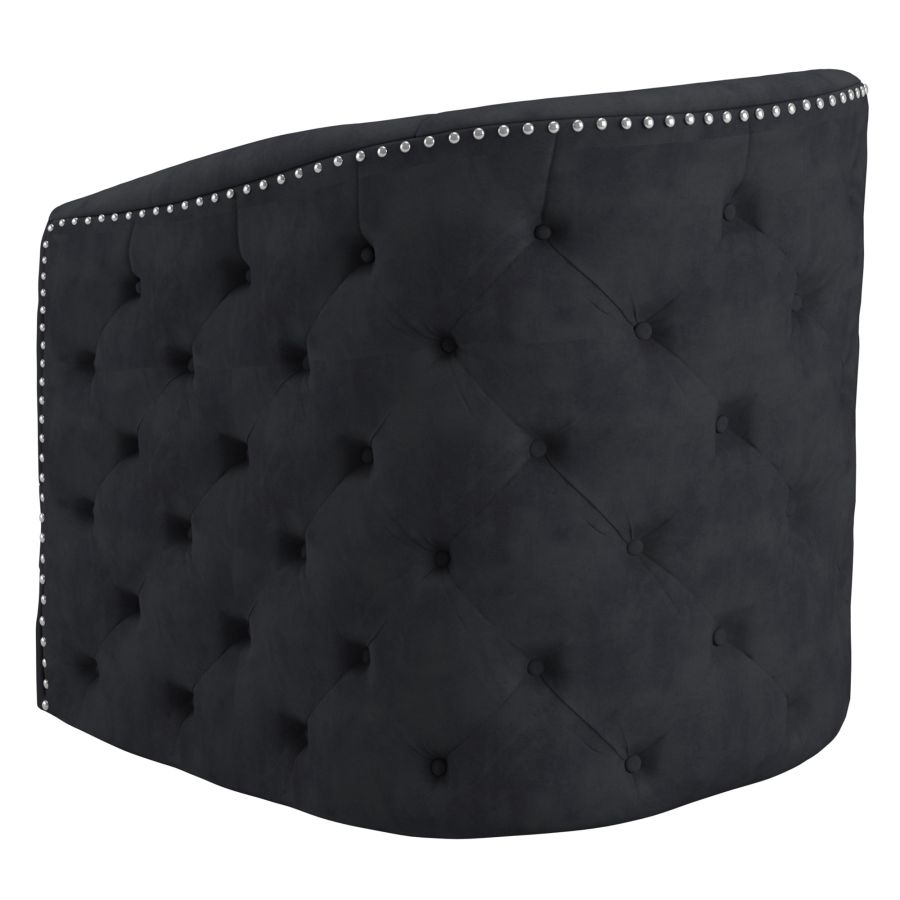 Chaise d'appoint pivotante Velci en noir