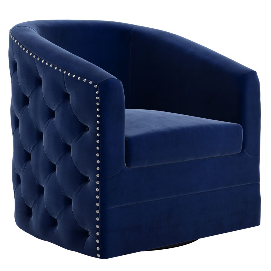 Chaise d'appoint pivotante Velci en bleu