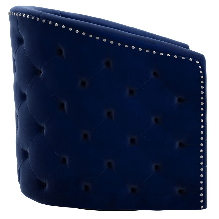 Chaise d'appoint pivotante Velci en bleu
