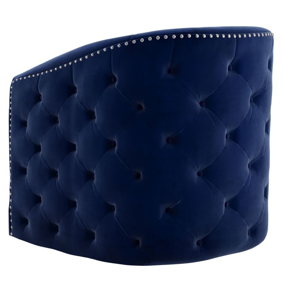 Chaise d'appoint pivotante Velci en bleu