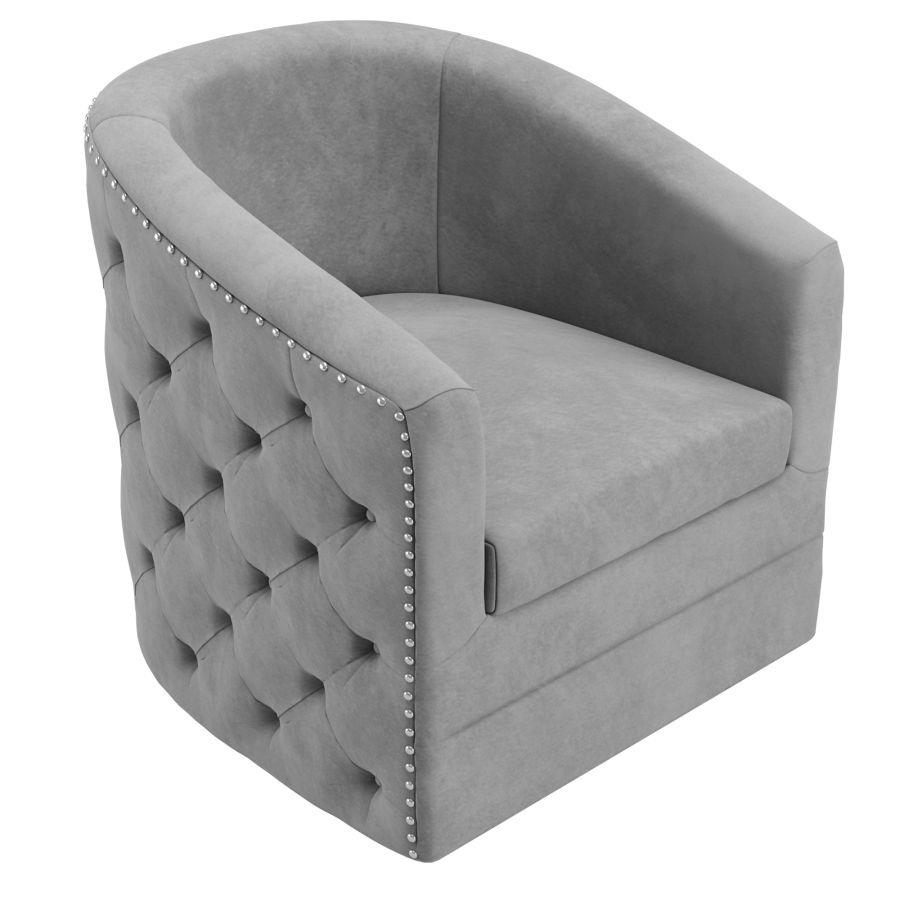 Chaise d'appoint pivotante Velci en gris