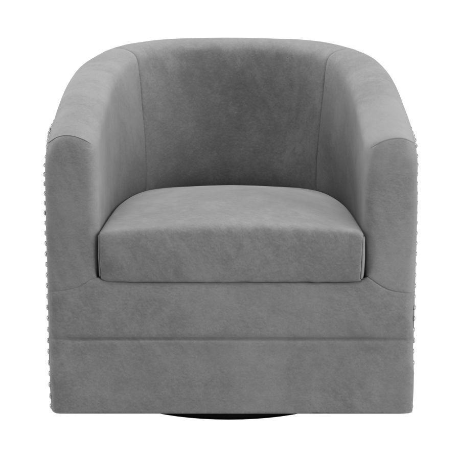Chaise d'appoint pivotante Velci en gris