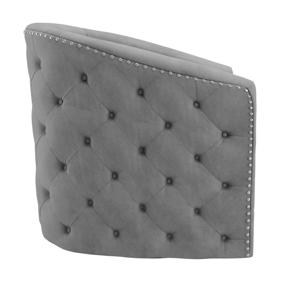 Chaise d'appoint pivotante Velci en gris