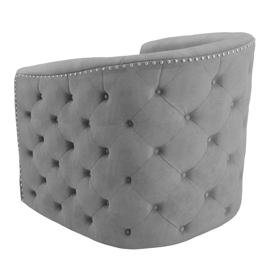 Chaise d'appoint pivotante Velci en gris