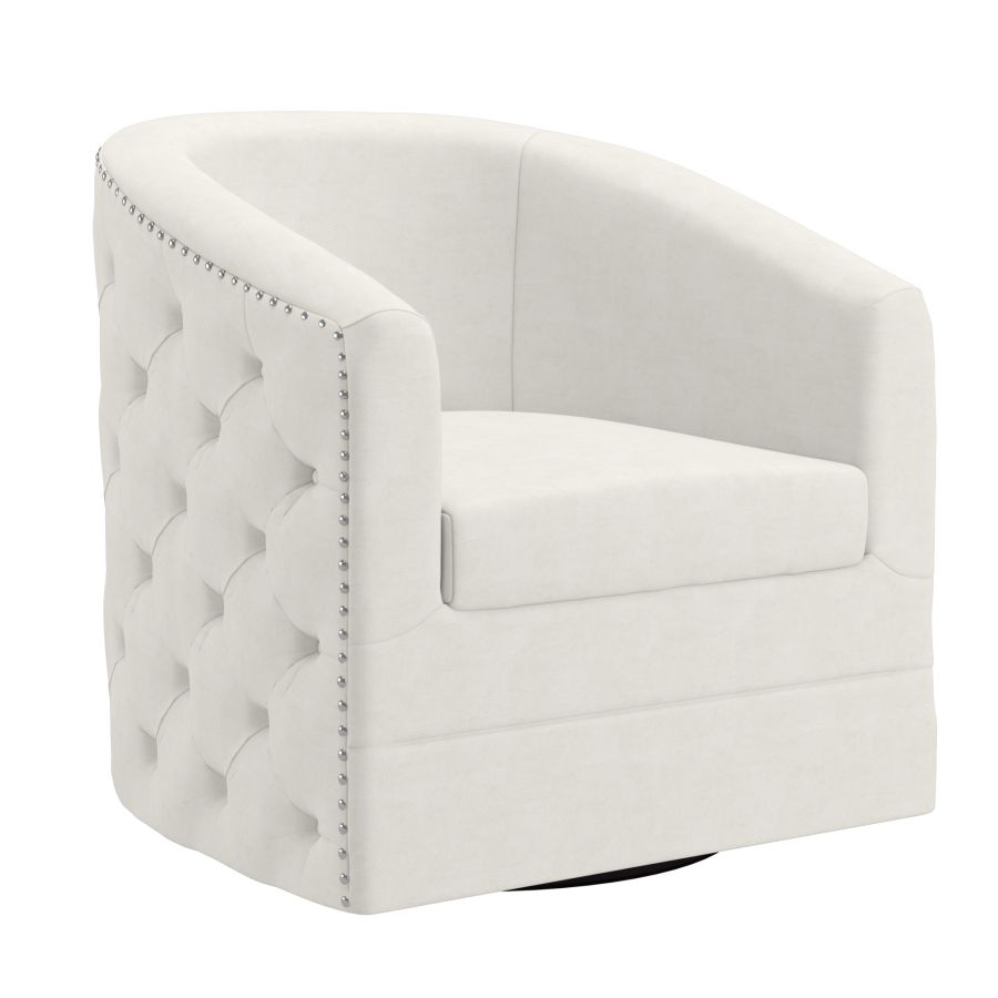 Chaise d'appoint pivotante Velci en ivoire