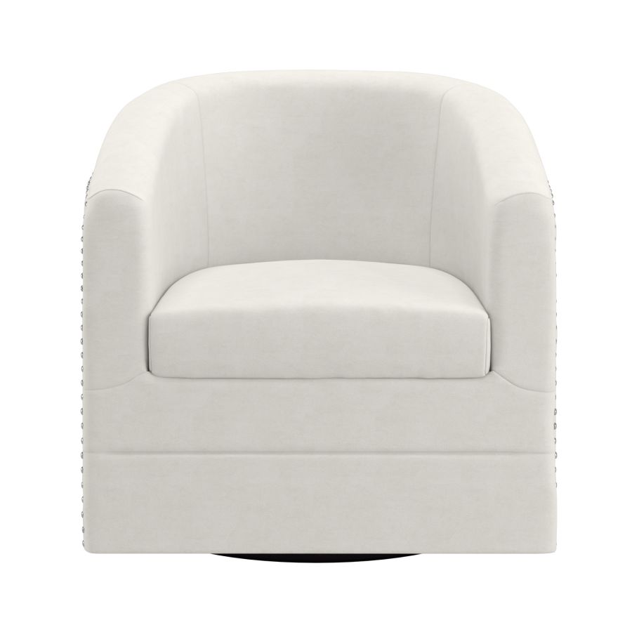 Chaise d'appoint pivotante Velci en ivoire
