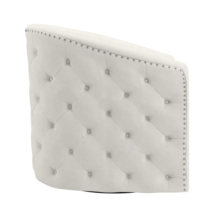 Chaise d'appoint pivotante Velci en ivoire