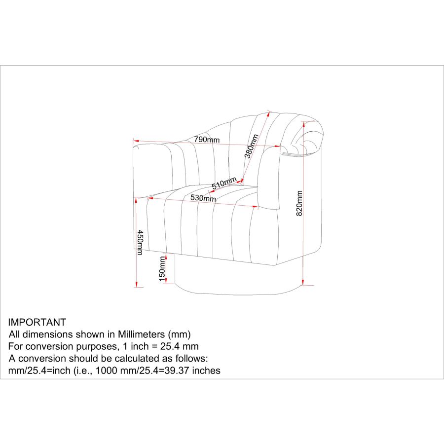 Chaise d'appoint pivotante Cortina en noir/or
