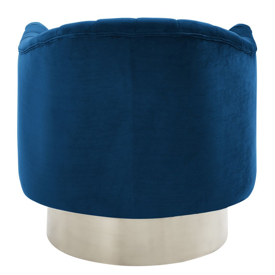 Chaise d'appoint pivotante Cortina en bleu/argent
