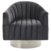 Chaise d'appoint pivotante Cortina en gris/argent