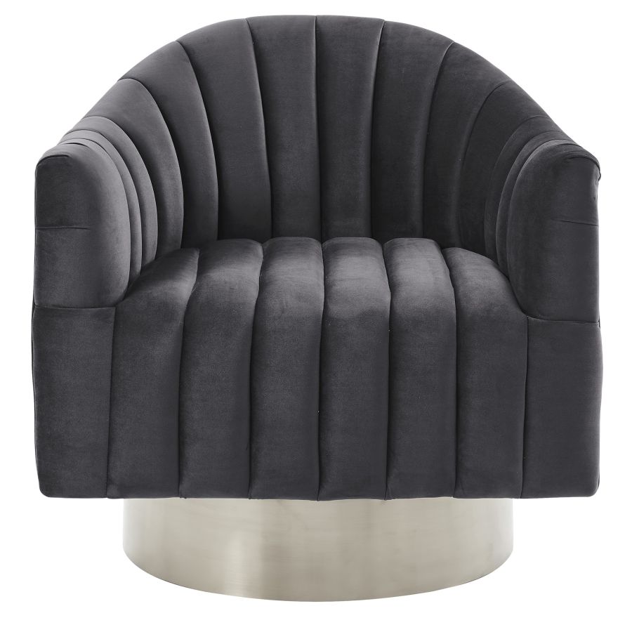 Chaise d'appoint pivotante Cortina en gris/argent