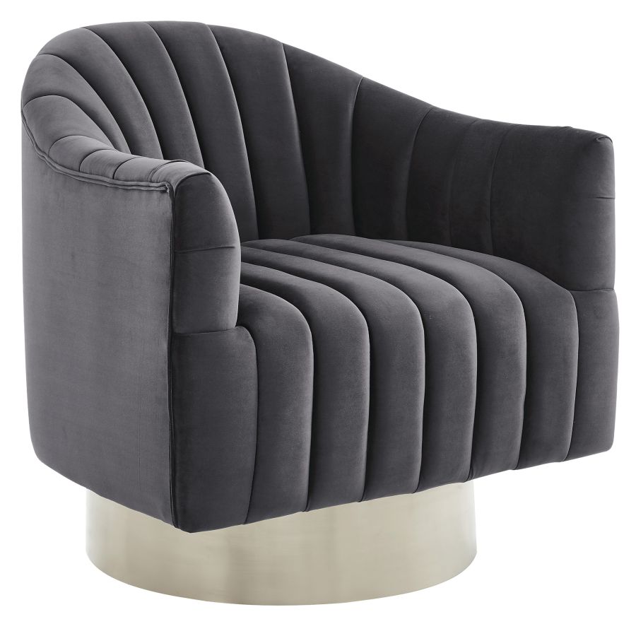 Chaise d'appoint pivotante Cortina en gris/argent