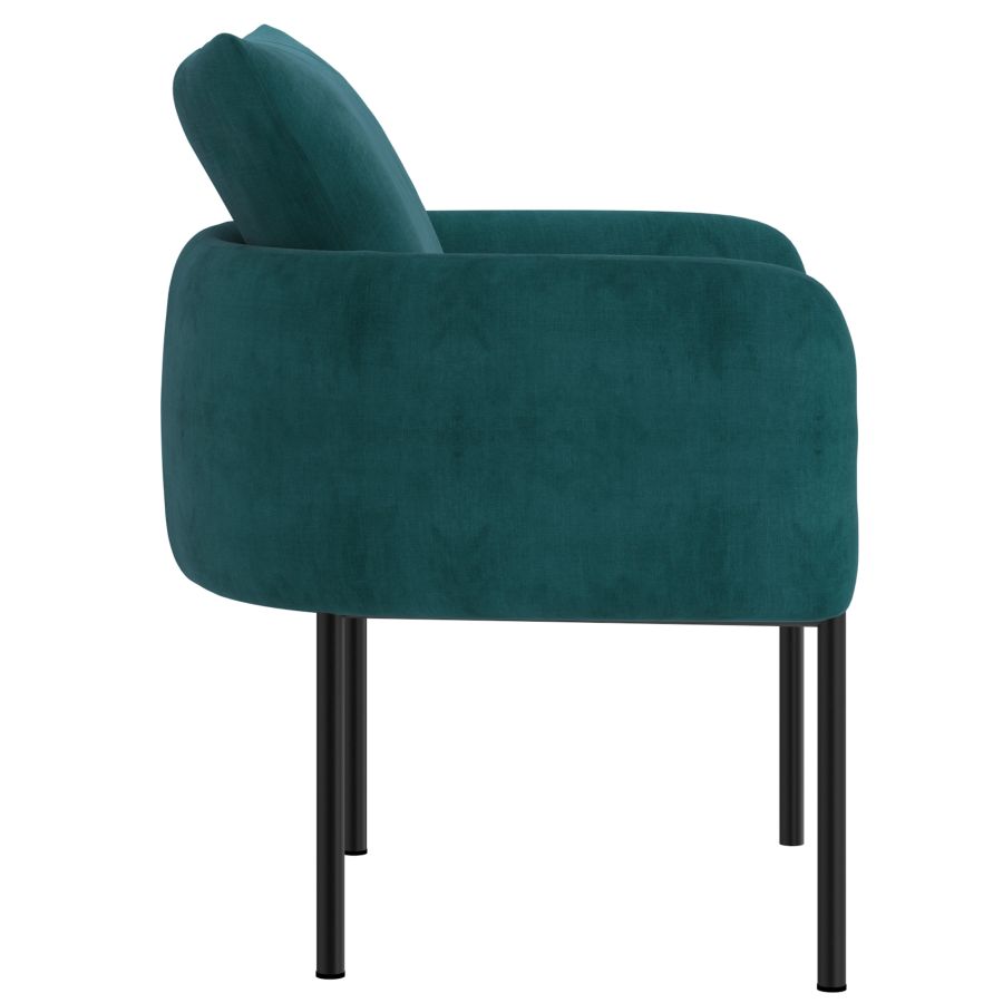 Chaise d'appoint Petrie en Aqua avec patte noire