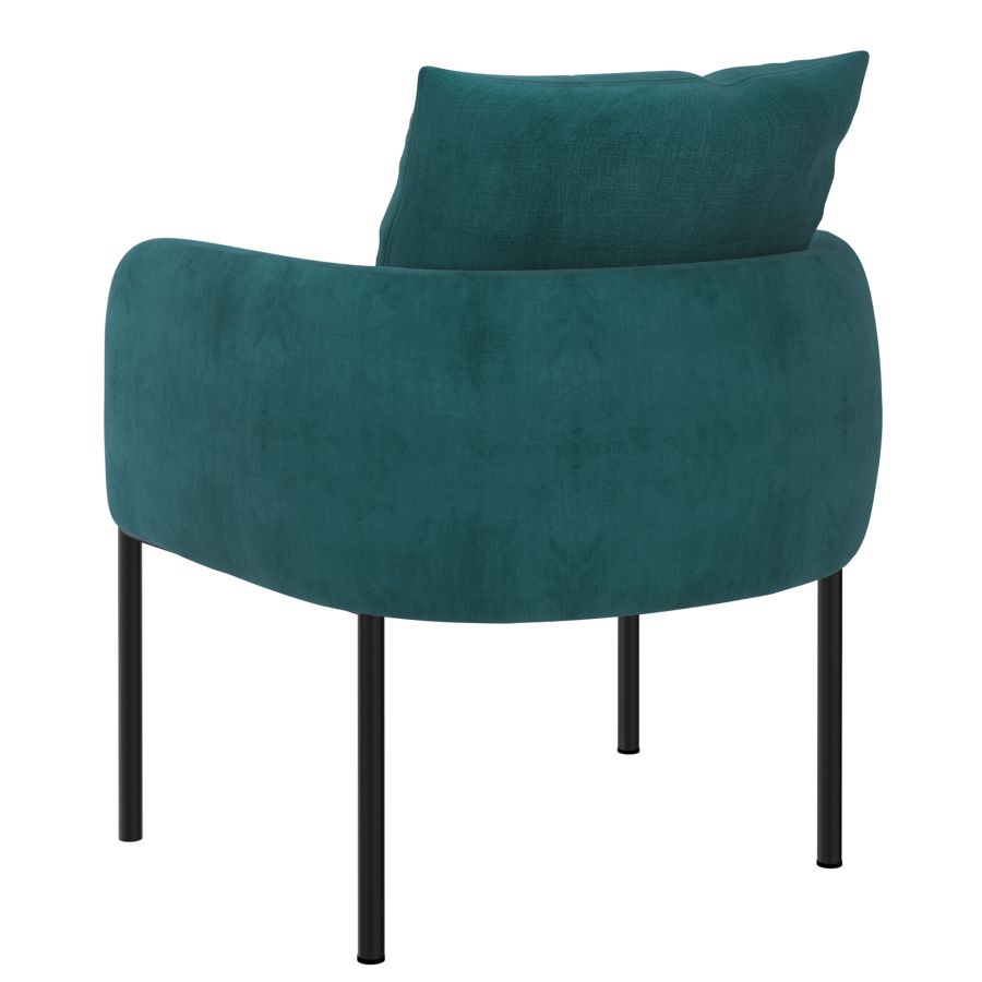 Chaise d'appoint Petrie en Aqua avec patte noire