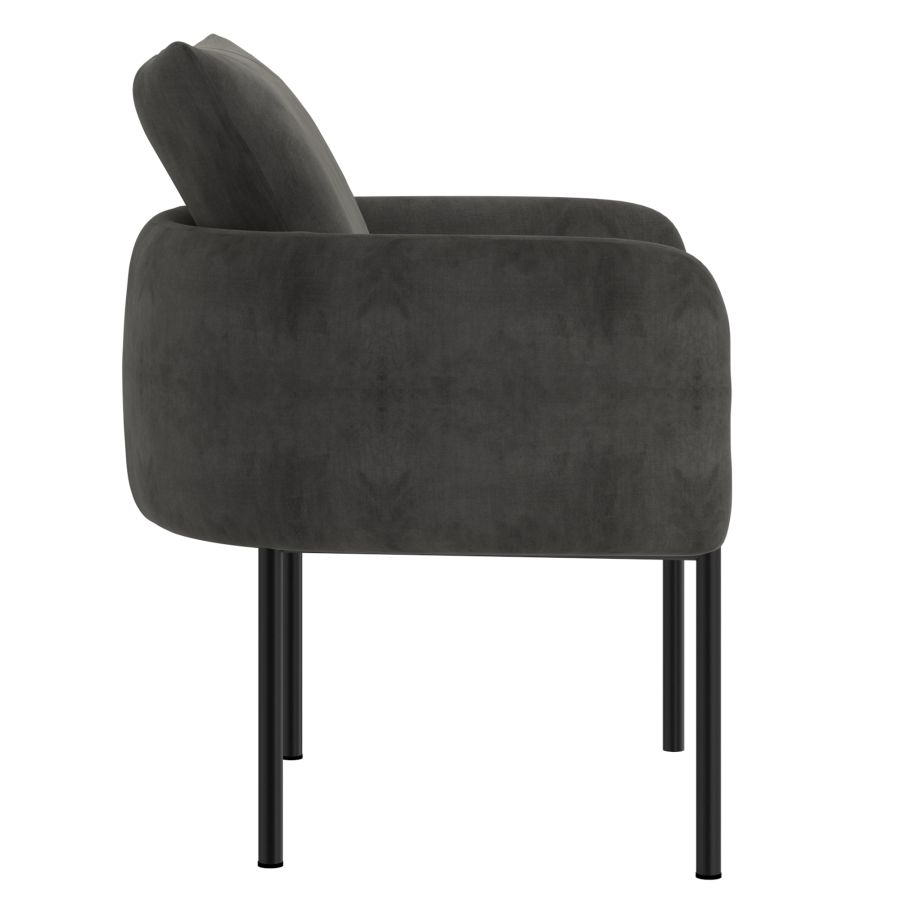 Chaise d'appoint Petrie en charbon de bois avec patte noire