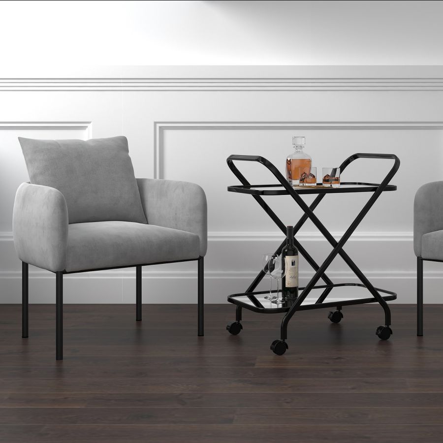 Chaise d'appoint Petrie en gris avec patte noire