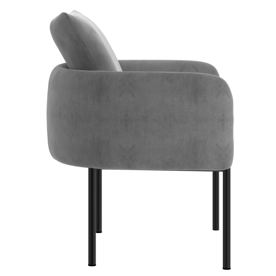 Chaise d'appoint Petrie en gris avec patte noire