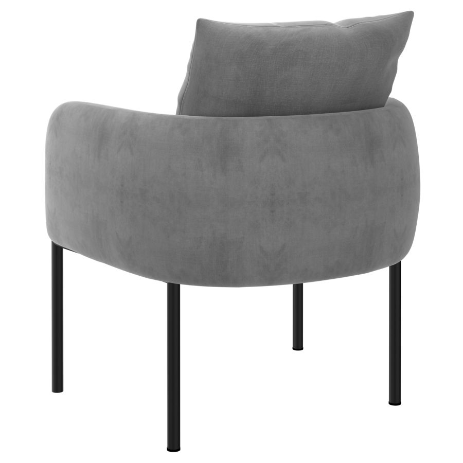 Chaise d'appoint Petrie en gris avec patte noire